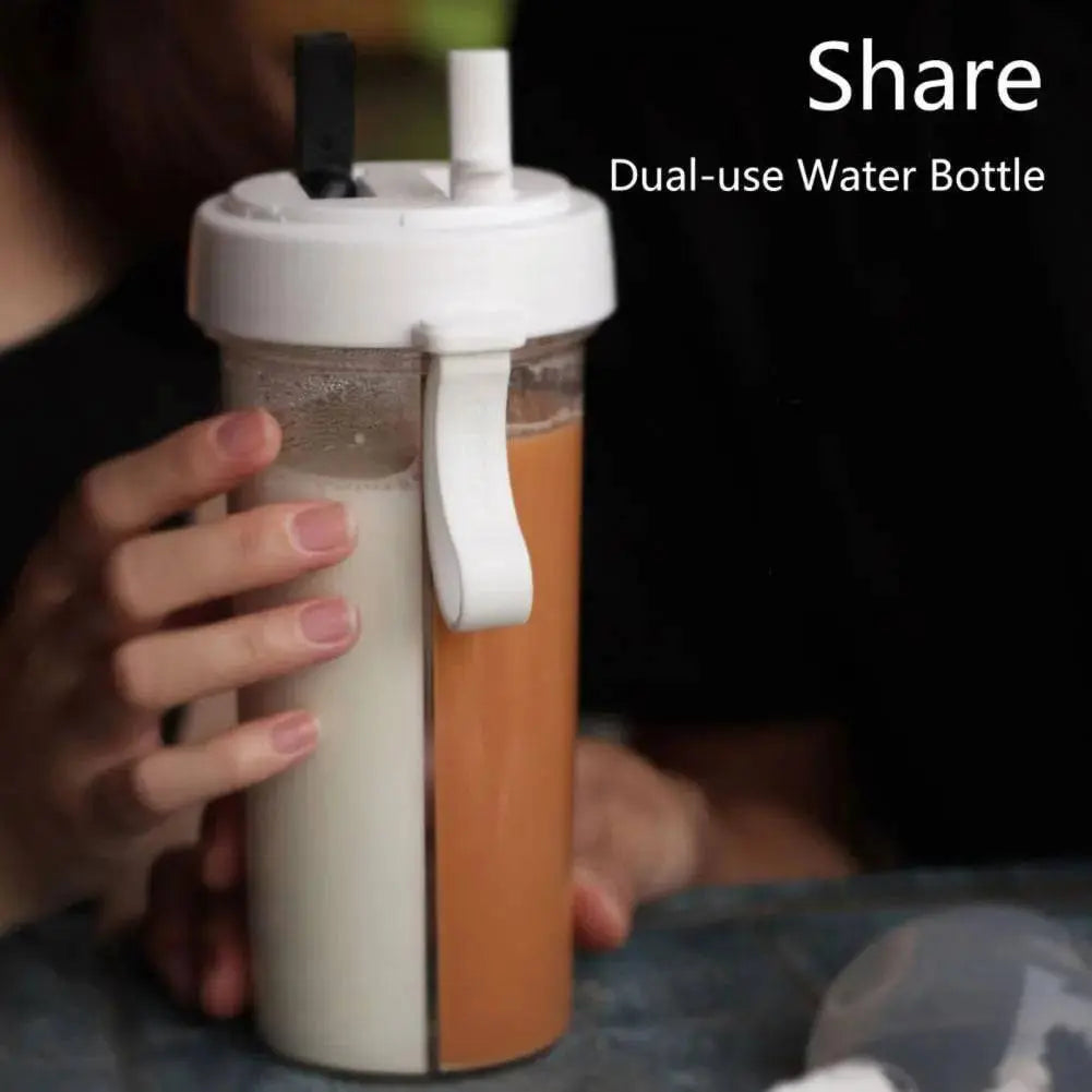 Drinking Cup Double Straw Water Bottle - TikTokFavorites
