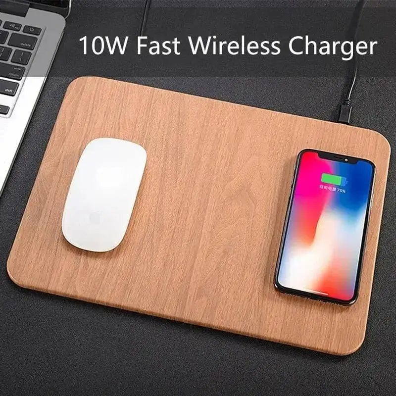 Leather Wood Wireless Charging Mouse Pad - TikTokFavorites