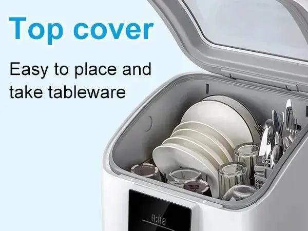 No hook up needed Portable Countertop Dishwasher, Compact Mini Dishwasher With 7 Washing Programs, Auto Water Injection, Anti-Leakage, Fruit & Vegetable Soaking, For 4 Sets of Tableware - TikTokFavorites